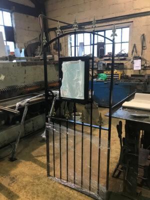 A metal gate being fabricated in our workshop (by Derbyshire Dales Engineering)