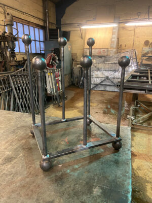 Ornate metalwork in our workshop (by Derbyshire Dales Engineering)