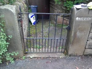 A metal gate (pre-restoration/fitting)