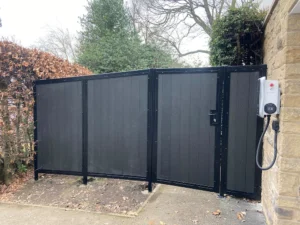 Bespoke made privacy security gates (side angle)